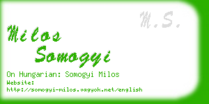 milos somogyi business card